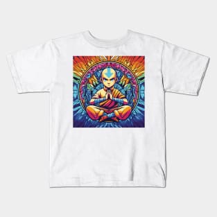 aang as the last air bender in battle position Kids T-Shirt